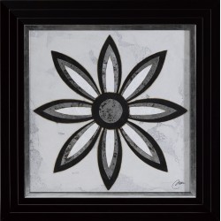 Flor Metal Revert Puntas Fondo Blanco