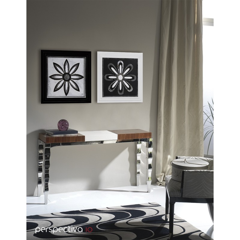 Flor Metal Revert Puntas Fondo Blanco